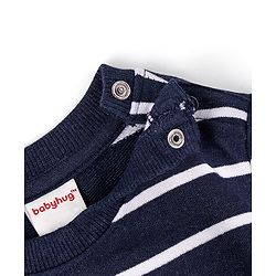Babyhug Cotton Knit Full Sleeves Sweatshirt With Bus Graphics & Applique - Navy Blue