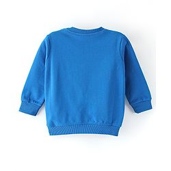 Babyhug Cotton Knit Full Sleeves Sweatshirt with Graphics  - Blue