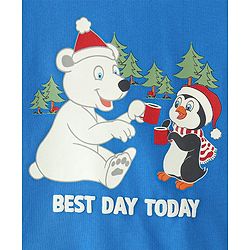 Babyhug Cotton Knit Full Sleeves Sweatshirt with Graphics  - Blue