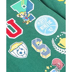 Babyhug Cotton Knit Full Sleeves Sweatshirt with Embroidered Badges - Dark Green