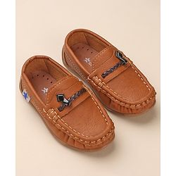 Cute Walk by Babyhug Formal & Partywear Slip On Shoes - Tan Brown