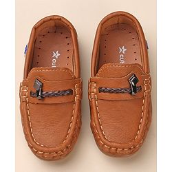 Cute Walk by Babyhug Formal & Partywear Slip On Shoes - Tan Brown