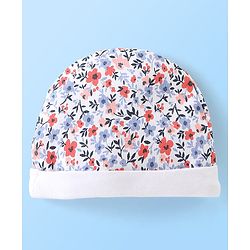 Babyhug 100% Cotton Cap Mittens And Booties Floral Print - Multicolour