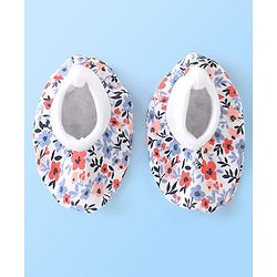 Babyhug 100% Cotton Cap Mittens And Booties Floral Print - Multicolour