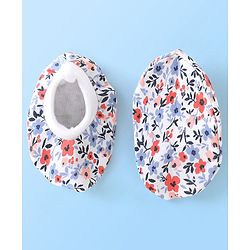 Babyhug 100% Cotton Cap Mittens And Booties Floral Print - Multicolour