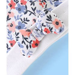 Babyhug 100% Cotton Cap Mittens And Booties Floral Print - Multicolour