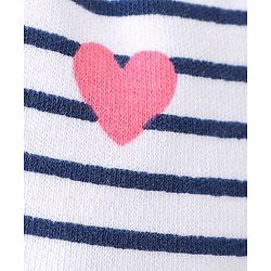 Babyhug 100% Cotton Cap Mittens And Booties Heart Printed - White