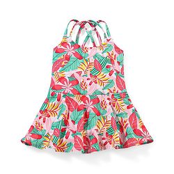 Babyhug Sleeveless Frock Style Swimsuit Floral Print - Multicolour