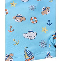Babyhug Cotton Short Swimming Trunk Ship Printed - Blue