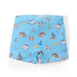 Babyhug Cotton Short Swimming Trunk Ship Printed - Blue