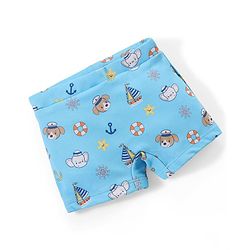 Babyhug Cotton Short Swimming Trunk Ship Printed - Blue