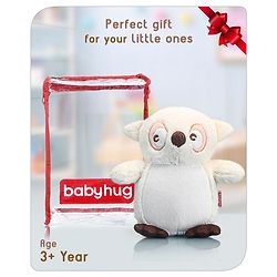 Babyhug Owl Soft Toy Cream- Height 31 cm