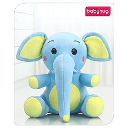 Babyhug Baby Elephant Soft Toy Blue-Height 27 cm