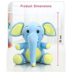 Babyhug Baby Elephant Soft Toy Blue-Height 27 cm
