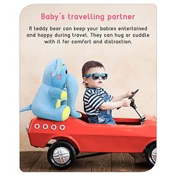 Babyhug Baby Elephant Soft Toy Blue-Height 27 cm