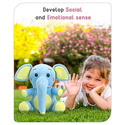 Babyhug Baby Elephant Soft Toy Blue-Height 27 cm