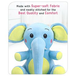 Babyhug Baby Elephant Soft Toy Blue-Height 27 cm