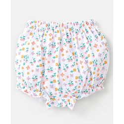 Babyhug Cotton Knit Bloomers Floral & Stripes Print Pack of 5 - Multicolor
