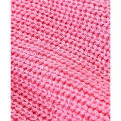 Babyhug Knit Full Sleeves Solid Color Shrug - Dark Pink