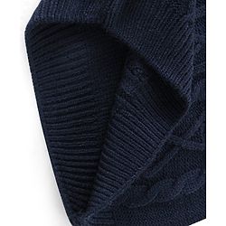 Babyhug Full Sleeves Sweater with Cable Knit Design - Navy