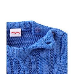 Babyhug Knit Full Sleeves Pullover Cable Knit Design - Blue