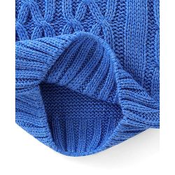 Babyhug Knit Full Sleeves Pullover Cable Knit Design - Blue