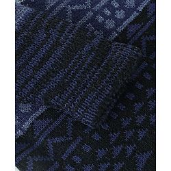 Babyhug Knit Full Sleeves Sweater With Pyramid Print  - Blue