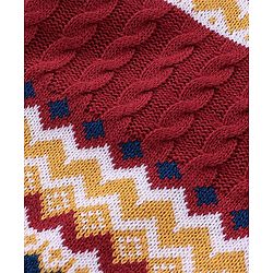 Babyhug Full Sleeves Sweater With Chevron Design - Maroon