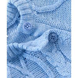 Babyhug Knit Full Sleeves Cable Knit Sweater - Blue
