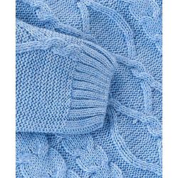 Babyhug Knit Full Sleeves Cable Knit Sweater - Blue