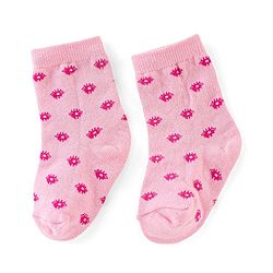 Cutewalk By Babyhug Anti Bacterial Ankle Length Socks Cat Print Pack Of 3 - Pink & Violet