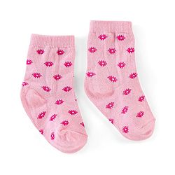 Cutewalk By Babyhug Anti Bacterial Ankle Length Socks Cat Print Pack Of 3 - Pink & Violet