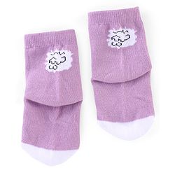 Cutewalk By Babyhug Anti Bacterial Ankle Length Socks Cat Print Pack Of 3 - Pink & Violet