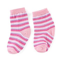 Cutewalk By Babyhug Anti Bacterial Ankle Length Socks Cat Print Pack Of 3 - Pink & Violet