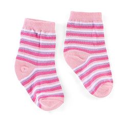 Cutewalk By Babyhug Anti Bacterial Ankle Length Socks Cat Print Pack Of 3 - Pink & Violet