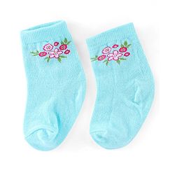 Cutewalk By Babyhug Anti Bacterial Ankle Length Socks Floral & Polka Dots Print Pack Of 3 - Pink & Blue