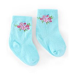 Cutewalk By Babyhug Anti Bacterial Ankle Length Socks Floral & Polka Dots Print Pack Of 3 - Pink & Blue