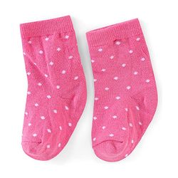 Cutewalk By Babyhug Anti Bacterial Ankle Length Socks Floral & Polka Dots Print Pack Of 3 - Pink & Blue