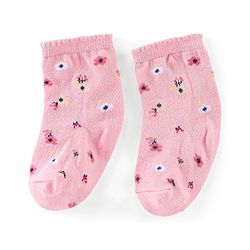 Cutewalk By Babyhug Anti Bacterial Ankle Length Socks Unicorn & Cloud Print Pack Of 3 - Pink & Blue