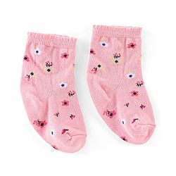 Cutewalk By Babyhug Anti Bacterial Ankle Length Socks Unicorn & Cloud Print Pack Of 3 - Pink & Blue