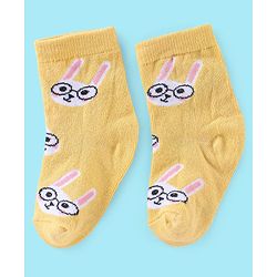 Cute Walk by Babyhug Non Terry Anti Bacterial Ankle Length Socks Kitty Design Pack of 3 - Pink White & Yellow