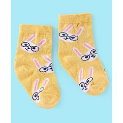 Cute Walk by Babyhug Non Terry Anti Bacterial Ankle Length Socks Kitty Design Pack of 3 - Pink White & Yellow