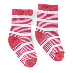 Cute Walk by Babyhug Non Terry Anti Bacterial Ankle Length Socks Dino Design Pack of 3 - Pink & White
