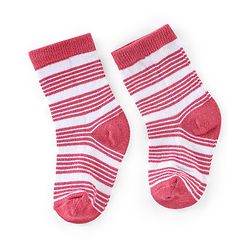 Cute Walk by Babyhug Non Terry Anti Bacterial Ankle Length Socks Dino Design Pack of 3 - Pink & White