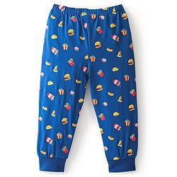 Babyhug Cotton Full Length Lounge Pant Popcorn & Fries Print- Navy Blue
