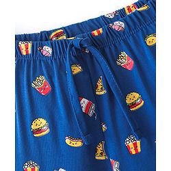 Babyhug Cotton Full Length Lounge Pant Popcorn & Fries Print- Navy Blue