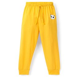 Babyhug Cotton Knit Full Length Lounge Pant Panda Print - Yellow