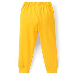 Babyhug Cotton Knit Full Length Lounge Pant Panda Print - Yellow