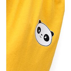Babyhug Cotton Knit Full Length Lounge Pant Panda Print - Yellow