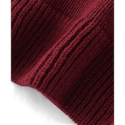Babyhug Full Sleeves Sweater With Sequin Heart Detailing- Maroon